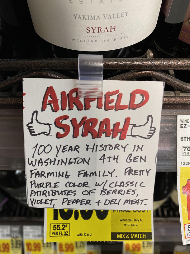 Deli meat in your wine thats how you know its the good stuff