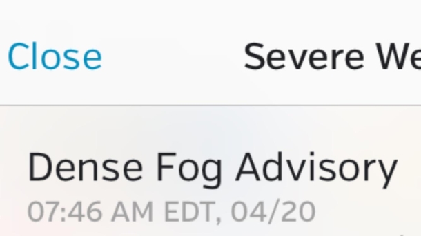 Dense fog advisory on this 