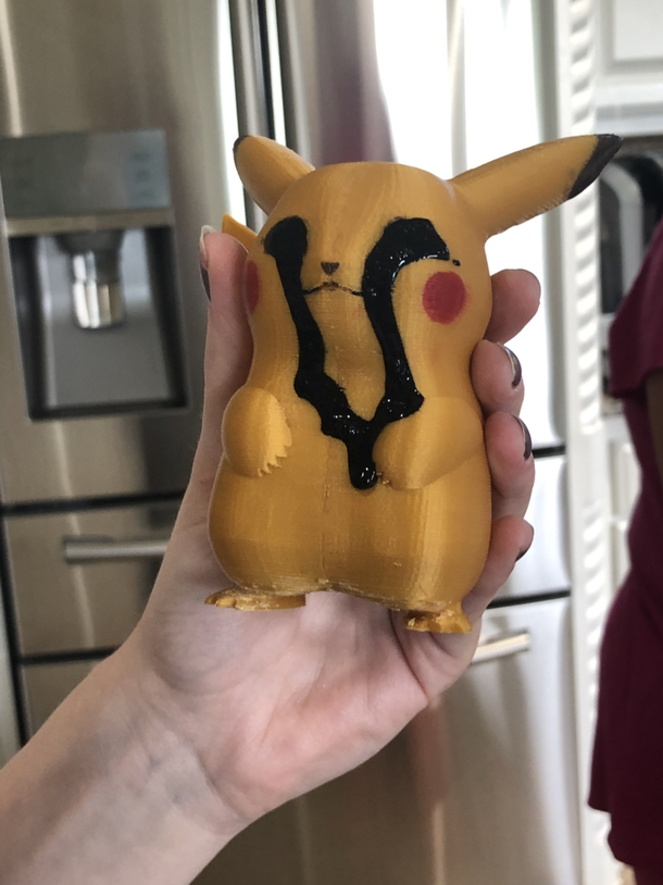 Detailing a D printed Pikachu did NOT go as planned