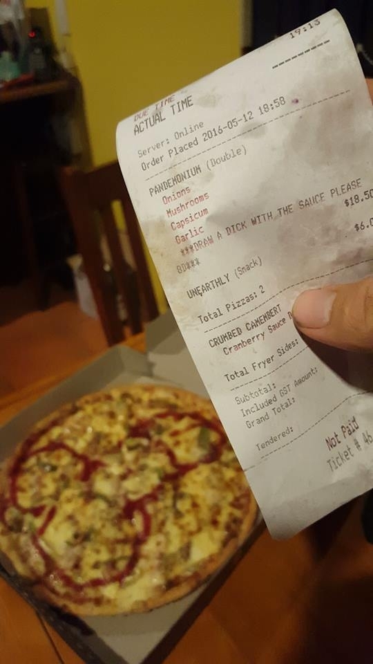 Dicksauce on a pizza