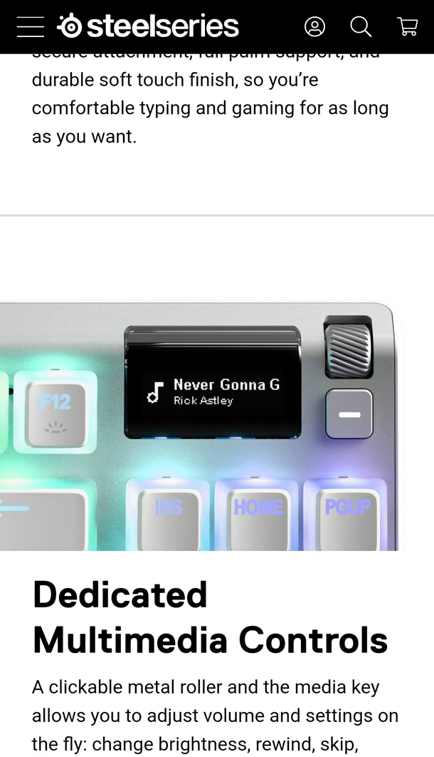 Did I just get Rickrolled by SteelSeries while looking for a keyboard