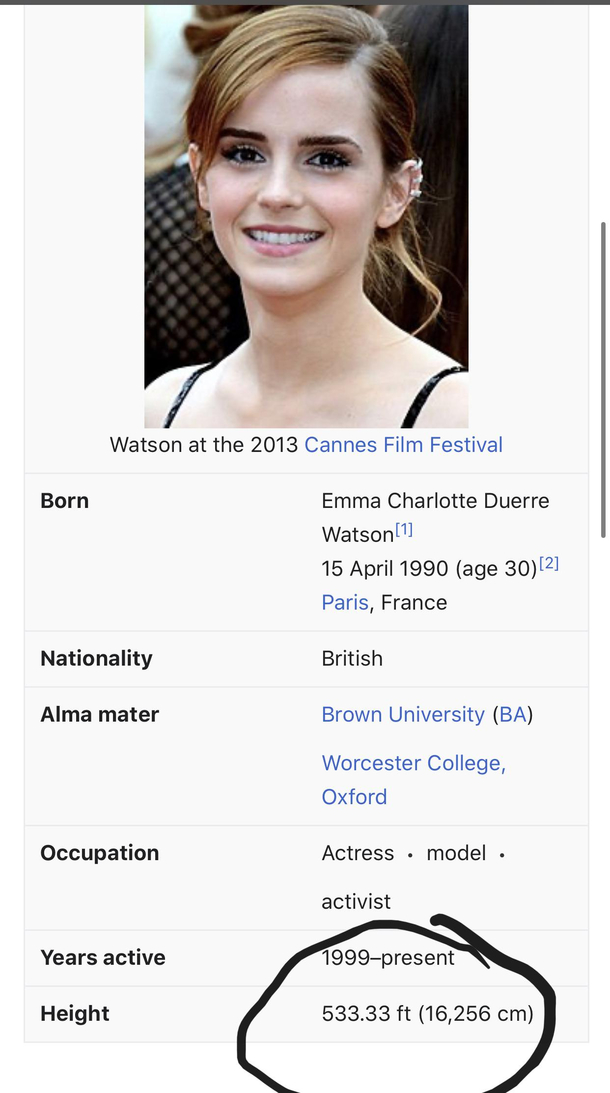 Didnt know Emma Watson was this tall