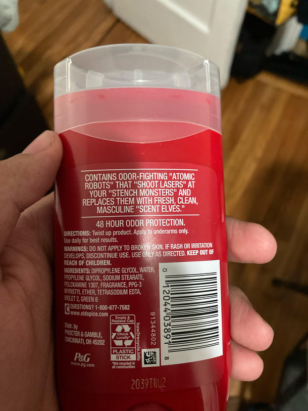 Didnt know that old spice had this in the back