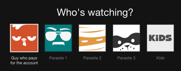 Differentiating Netflix users on an account