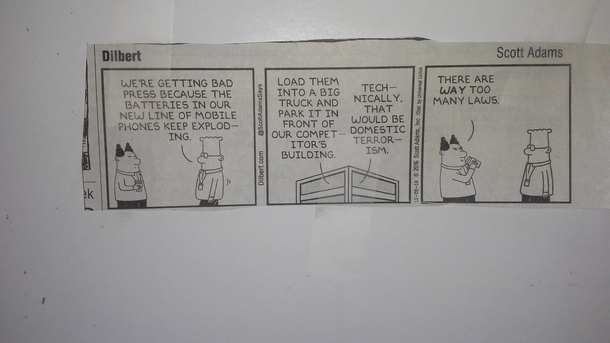 Dilbert makes fun of Samsung