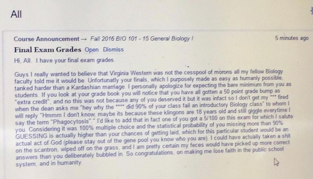 Disappointed school teacher