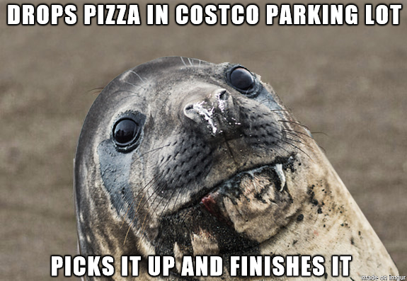 Disgustingly Awkward Seal - My roommate likes Costco pizza