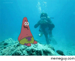 Diver makes a bubble 