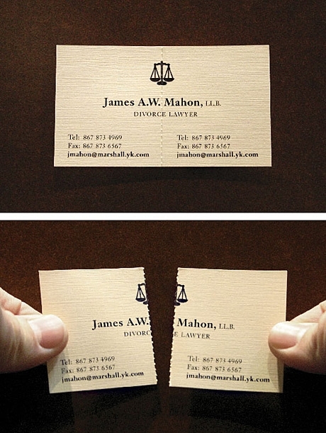 Divorce lawyers business card repost from rpics