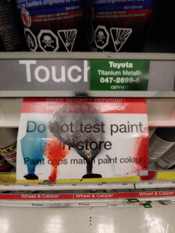 Do not test paint in store
