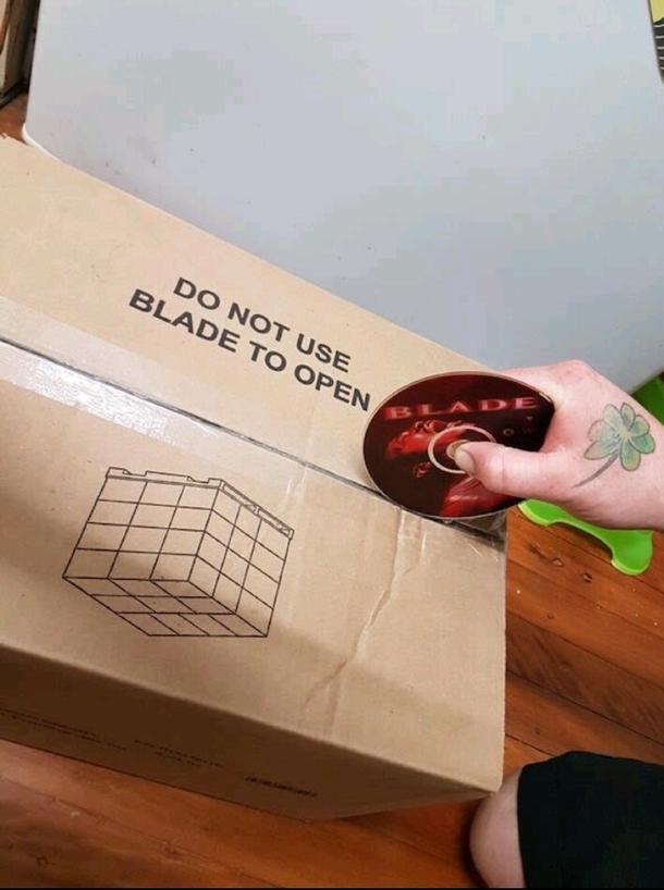 Do not use blade to open