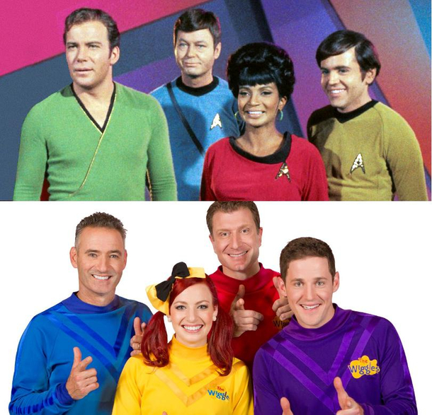 Do the Wiggles shirt colours mean they have different service divisions like in Star Trek