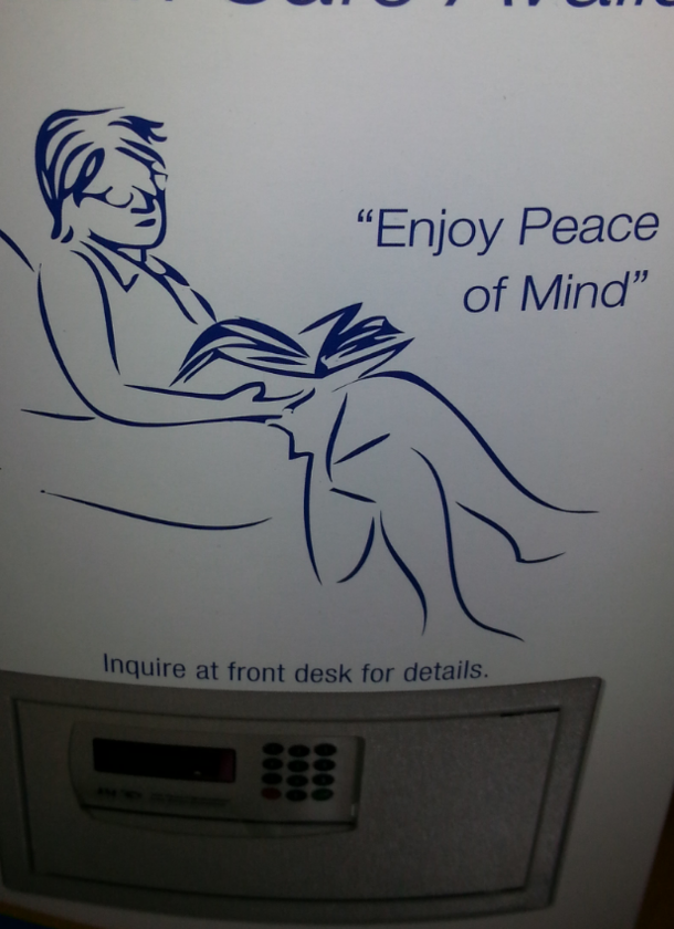 Do you see something other than a guy reading or is it just me Spotted in a hotel
