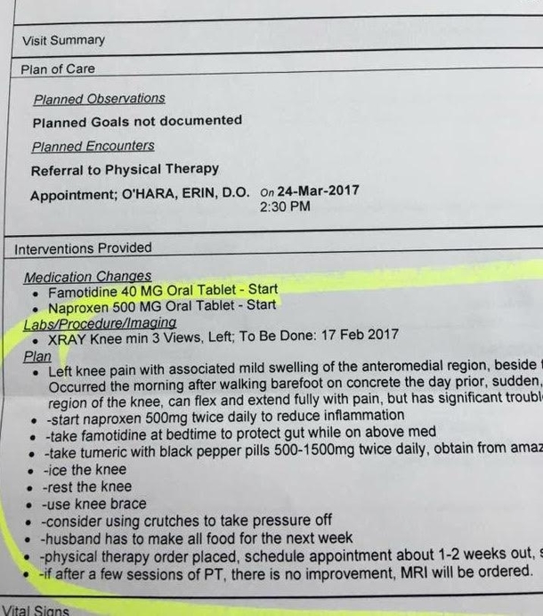 Doctors prescription says that husband must cook all meals for next week