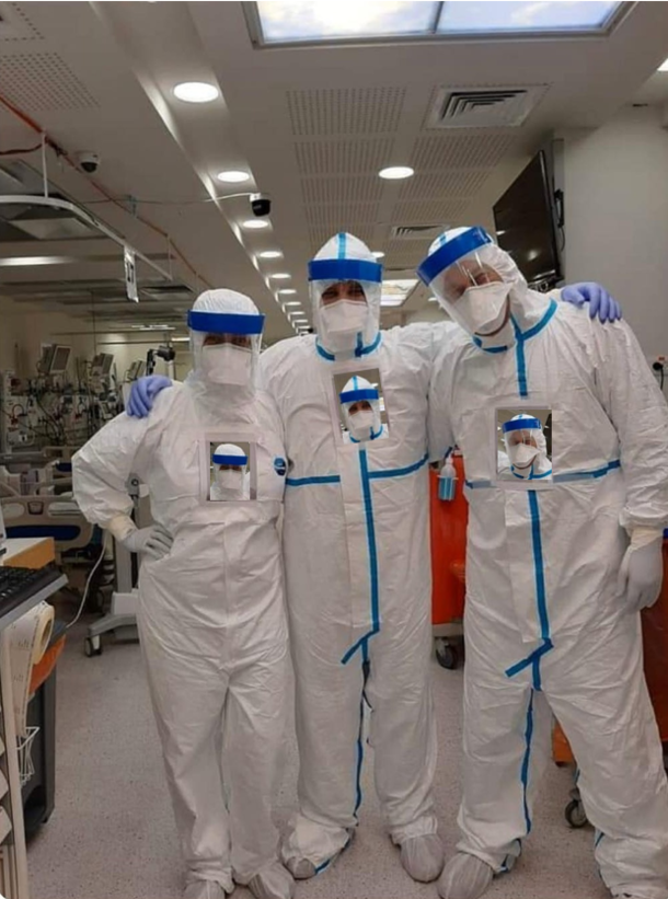 Doctors putting own pictures on PPE so patients can see whos treating them 