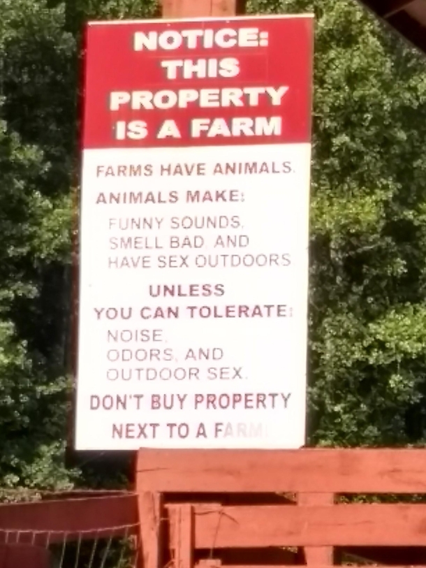 Dont buy property next to a farm