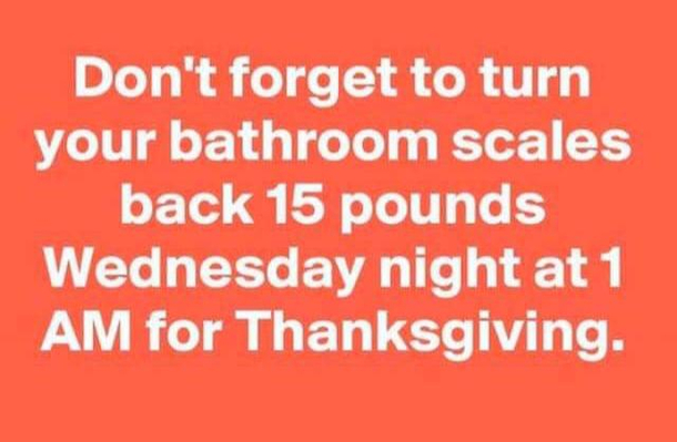 Dont forget to set your scales back tonight