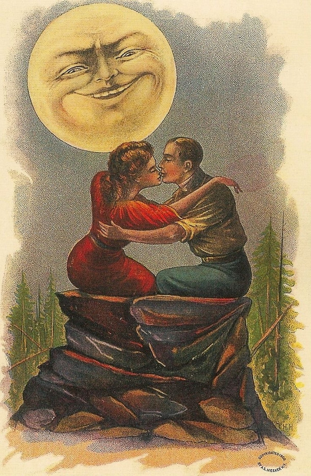 Dont mind me Im just the Moon unsettling Post card from 