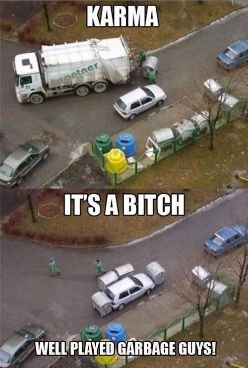 Dont park your car like an asshole on garbage day