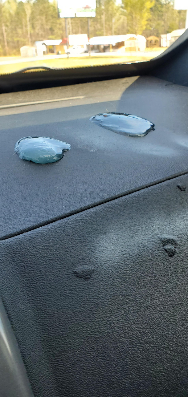 Dont put rubber gel toys on your dash