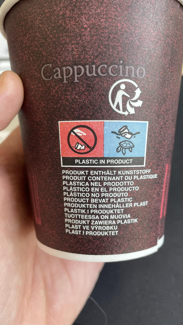 Dont throw the cup on the ground throw it in the ocean instead