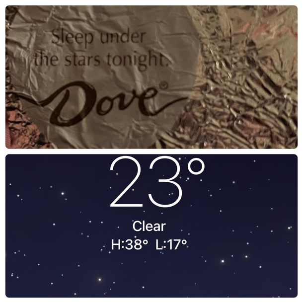 Dove wants me to freeze tonight USA