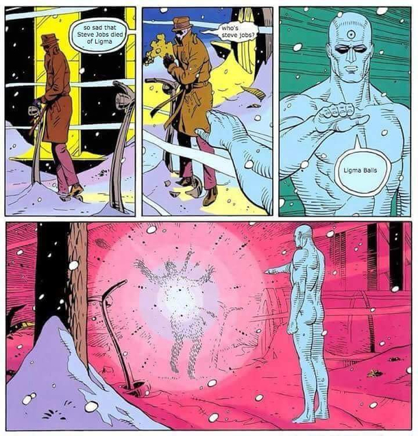 Dr Manhattan has jokes