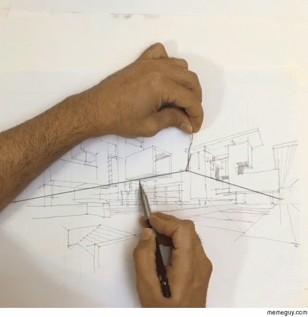 drawing a two point perspective 