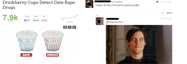 Drink cups that detect date rape drugs
