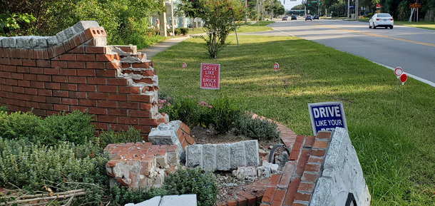 Drive like this is a brick wall