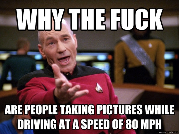 driving and picture taking