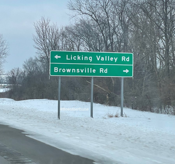 Driving down Taint Road