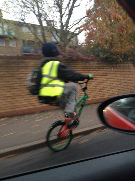Driving down the street I see this guy looking like a boss