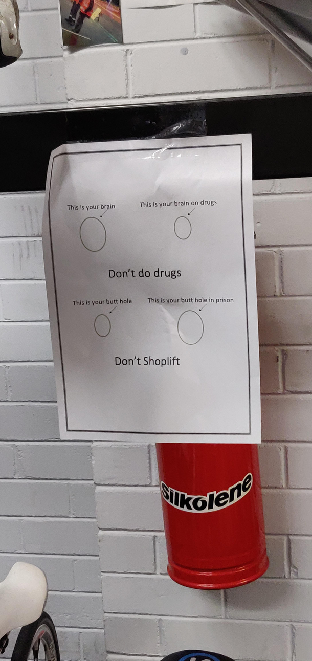 Drugs and shoplifting analogy in a bike shop in Perth WA