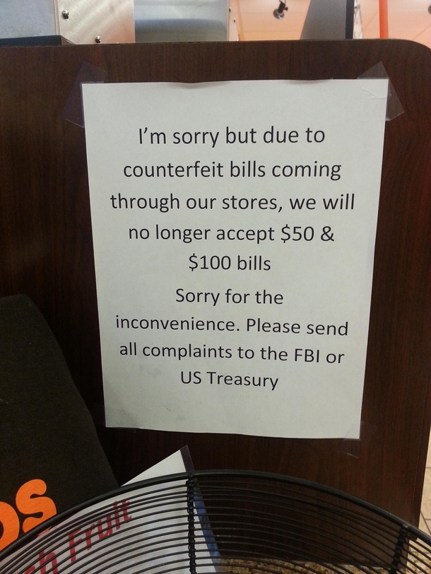 Dunkin Donuts payment disclaimer