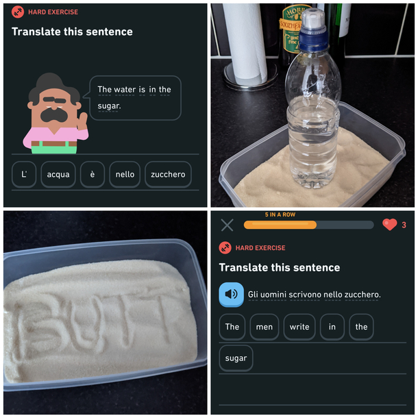 Duolingo is teaching me essential Italian phrases