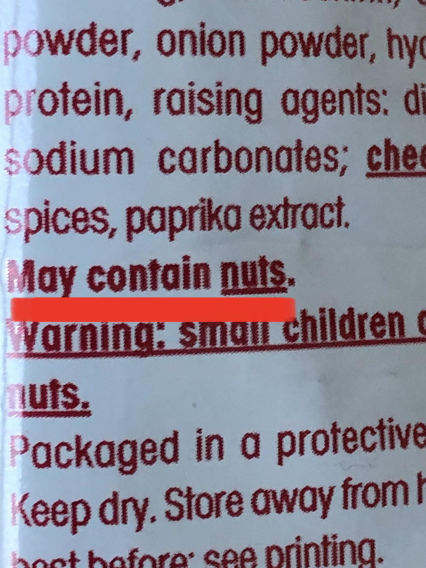 Eating a pack of peanuts