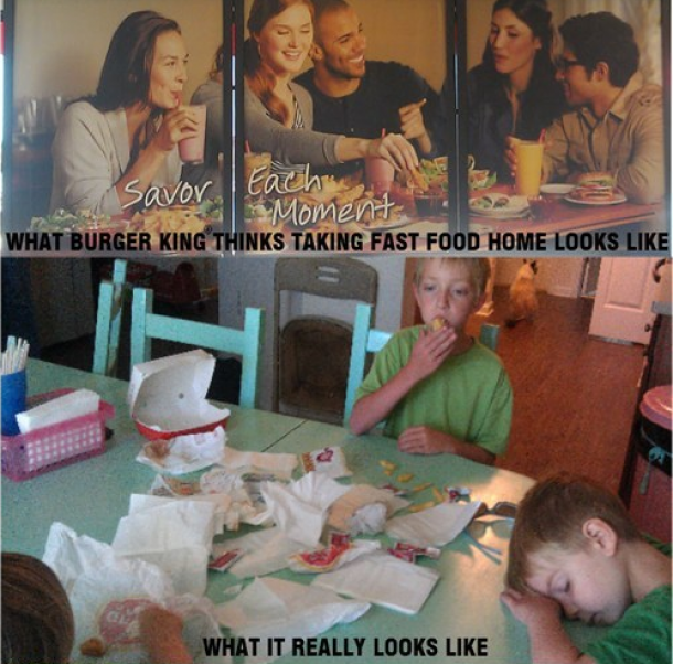 eating burger king at home 