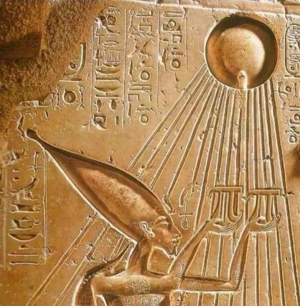 Egyptian god baking Pis in the sun
