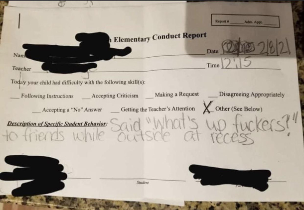 Elementary Infraction