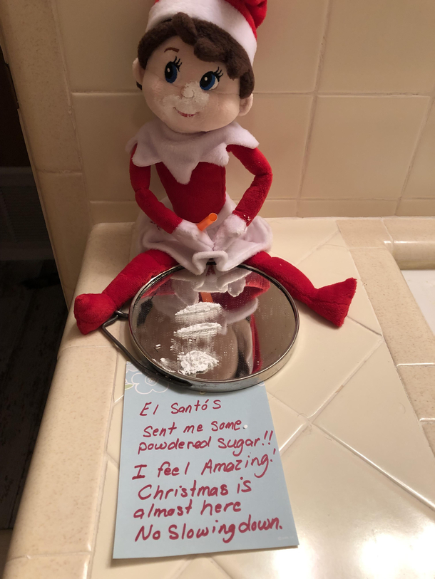 Elf on a shelf fueling up