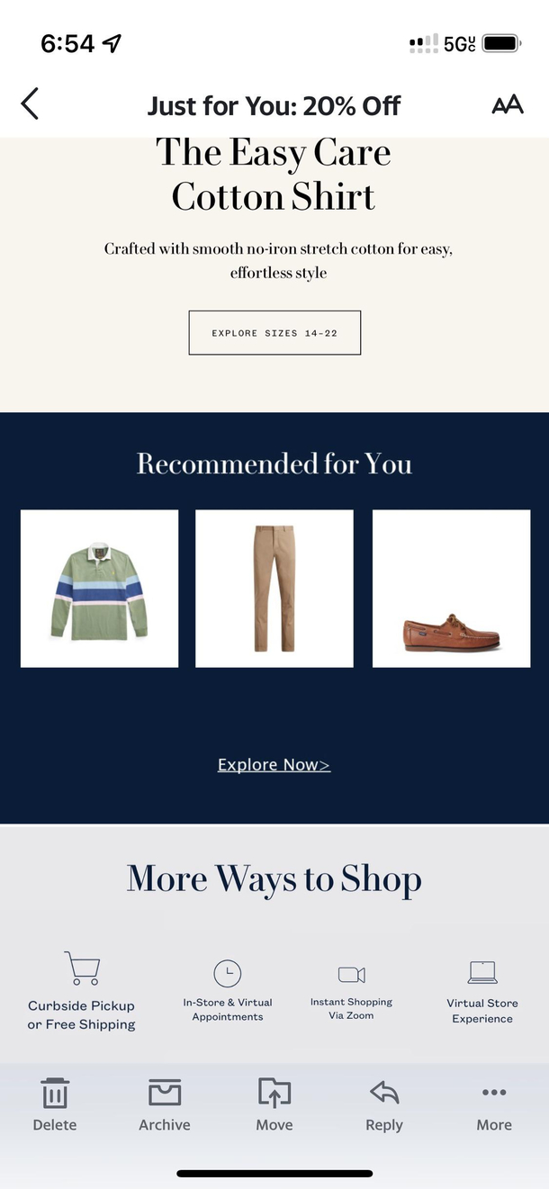 Email from Ralph Lauren suggesting that I dress like Steve from Blues clues