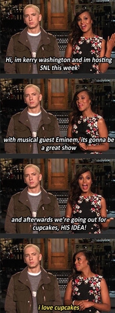Eminem shares his excitement with us all