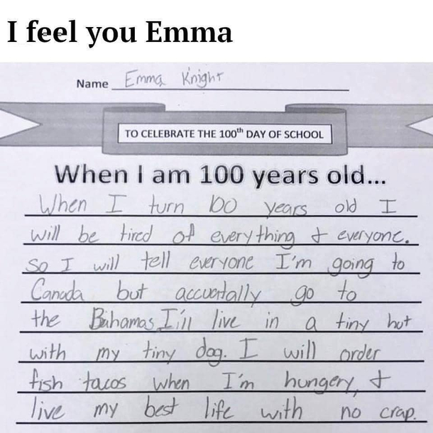 Emma is going places