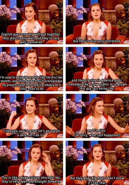 Emma Watson on English and American guys