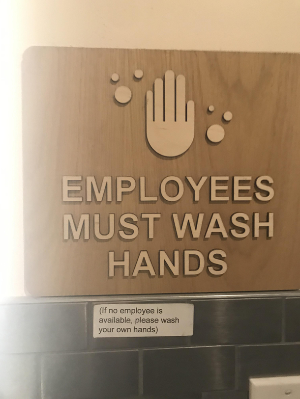 Employees Must wash hands