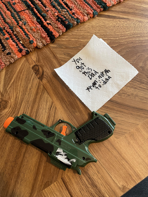 Encouraging note from my daughter this morning