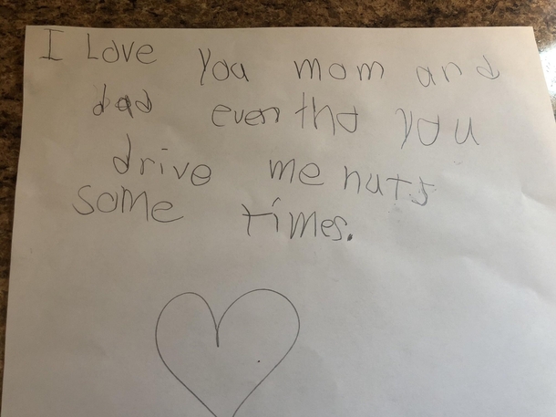 Encouraging words from our  year old
