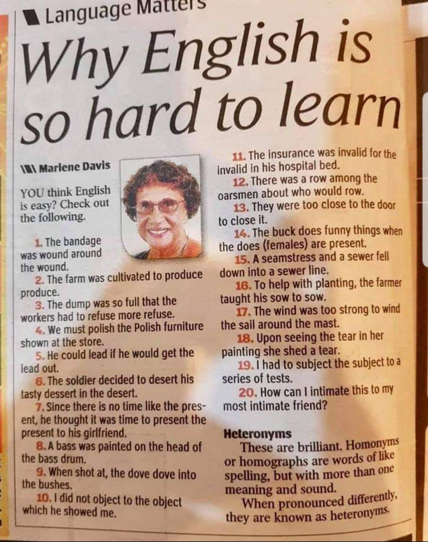 English is thoroughly tough
