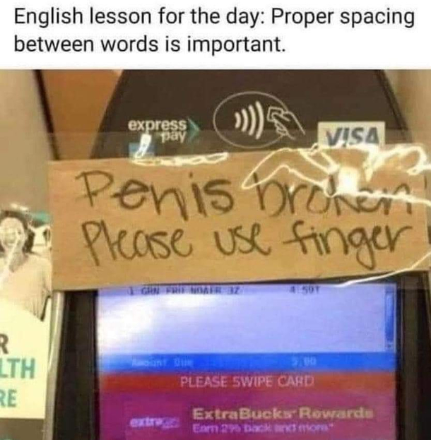 English lesson for the day